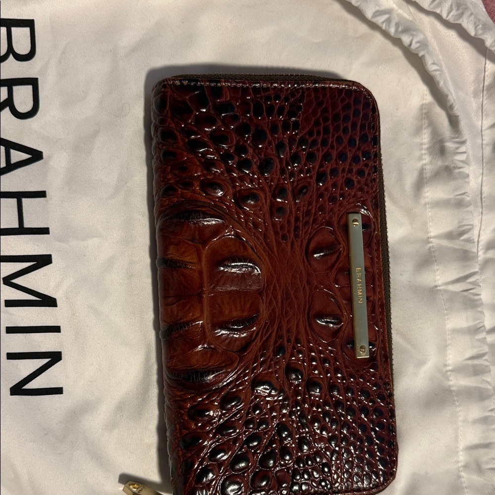 Brahmin Dark Brown Embossed Wallet
